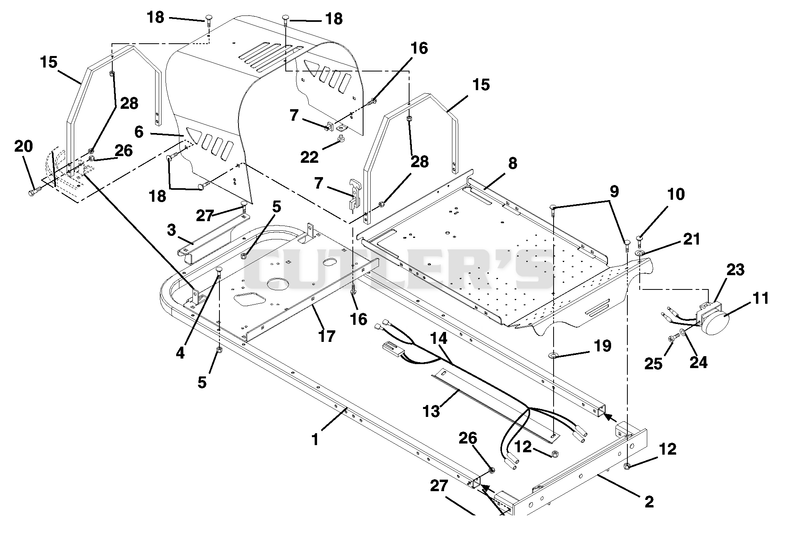 Frame, Hood And Footrest