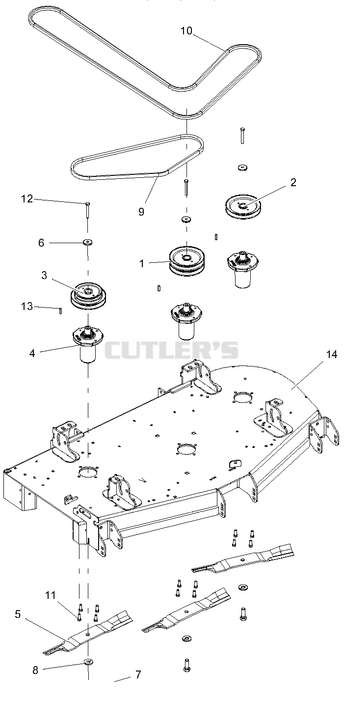 Decks, Belts, Sheaves, Spindles, And Blades - 52 Inch