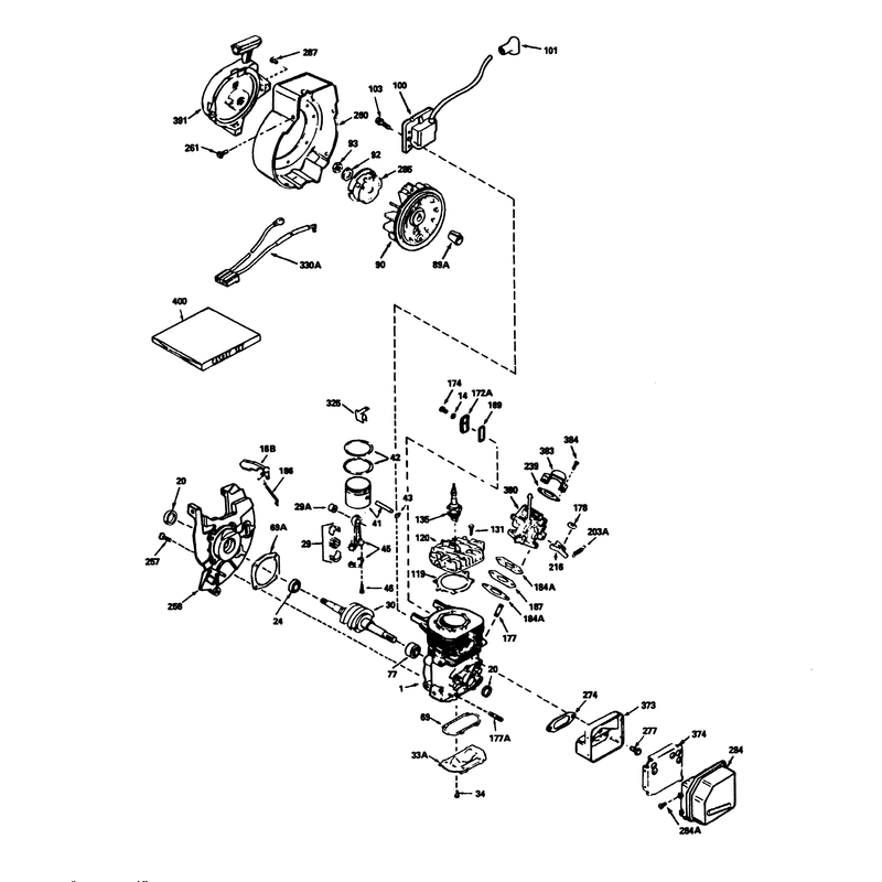 Engine Tecumseh Model No. Hsk600 Type 1669p (model No. 38175 Only)