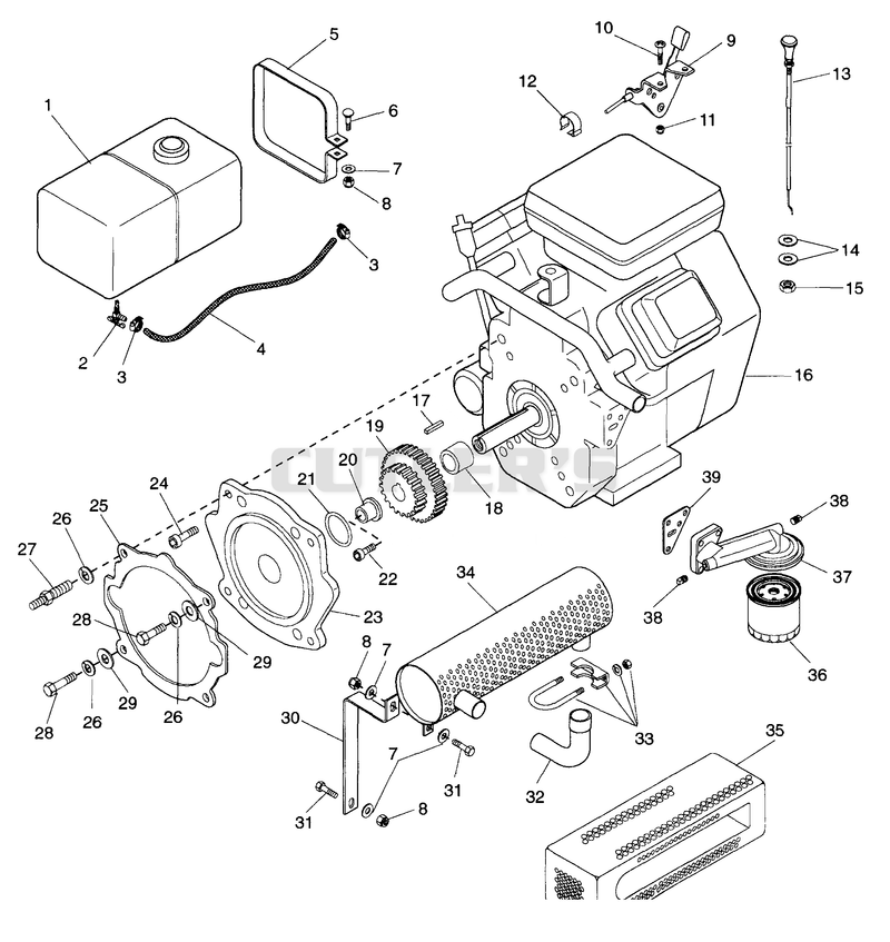 FUEL AND EXHAUST SYSTEM - PROFESSIONAL 16 B & S