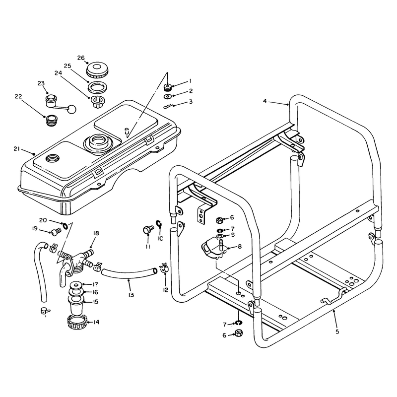 Fuel Tank and Frame Assembly