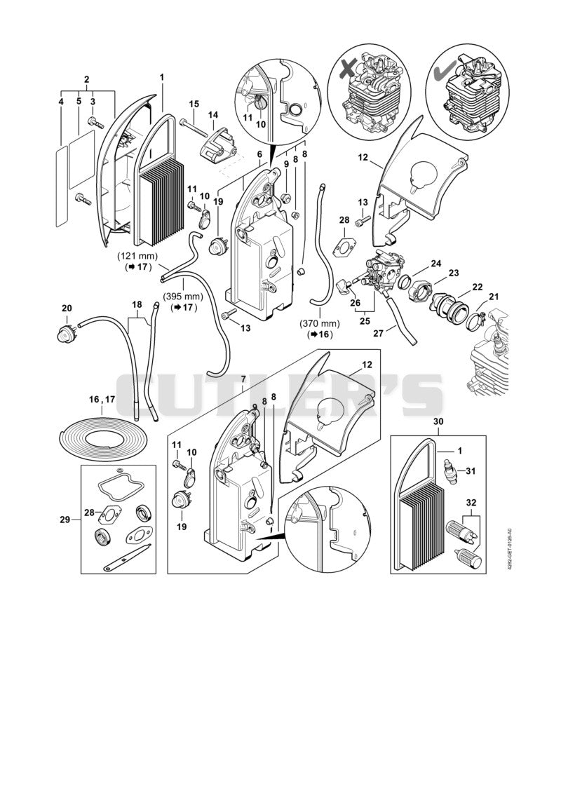 Air filter, Manifold