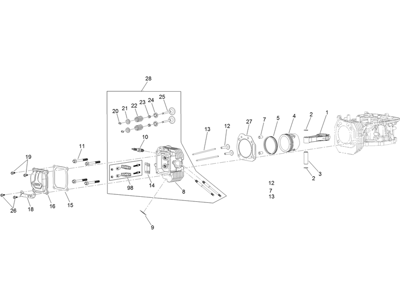 Piston and Cylinder Head Assembly