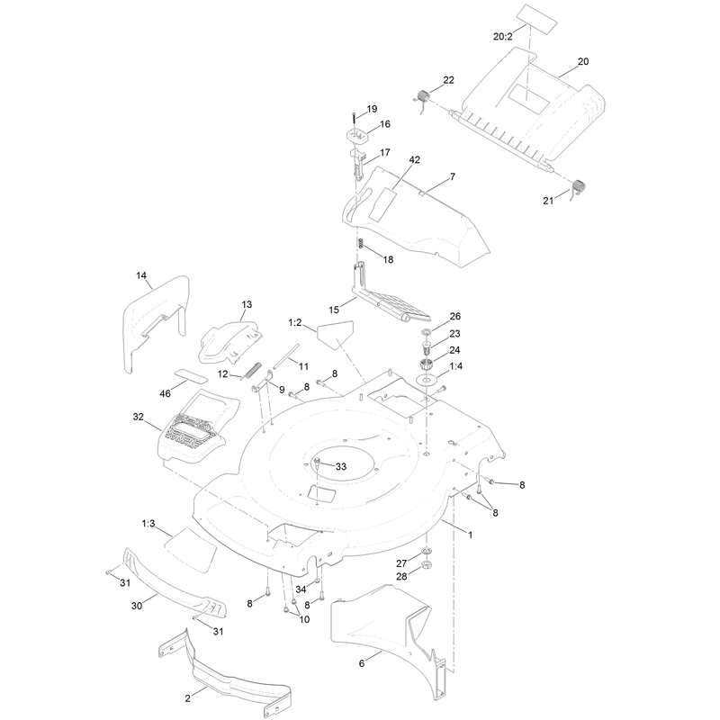 Housing and Rear Deflector Assembly