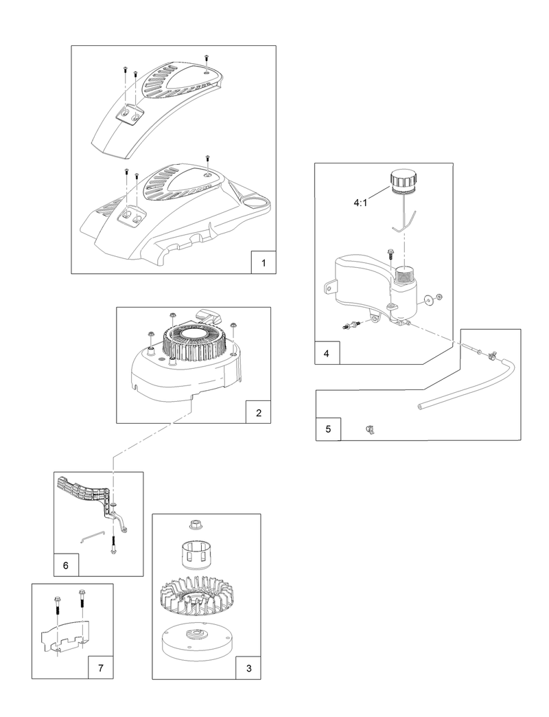 Shroud Flywheel and Fuel Tank Assembly