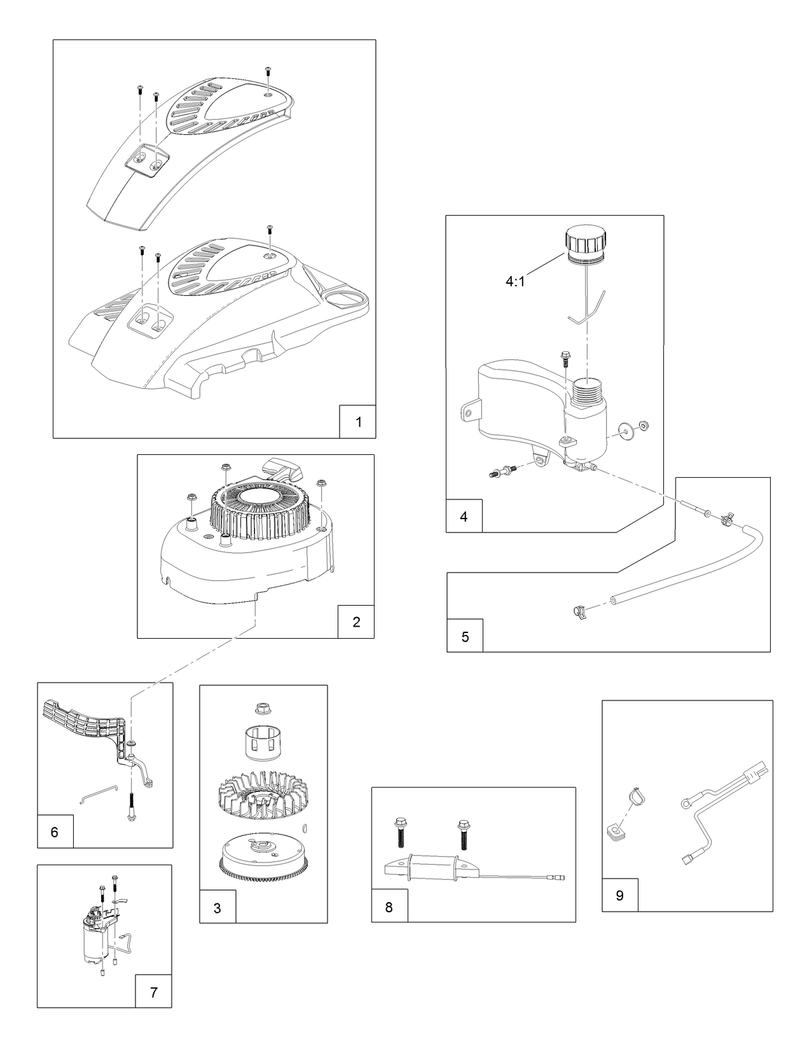 Shroud Flywheel and Fuel Tank Assembly