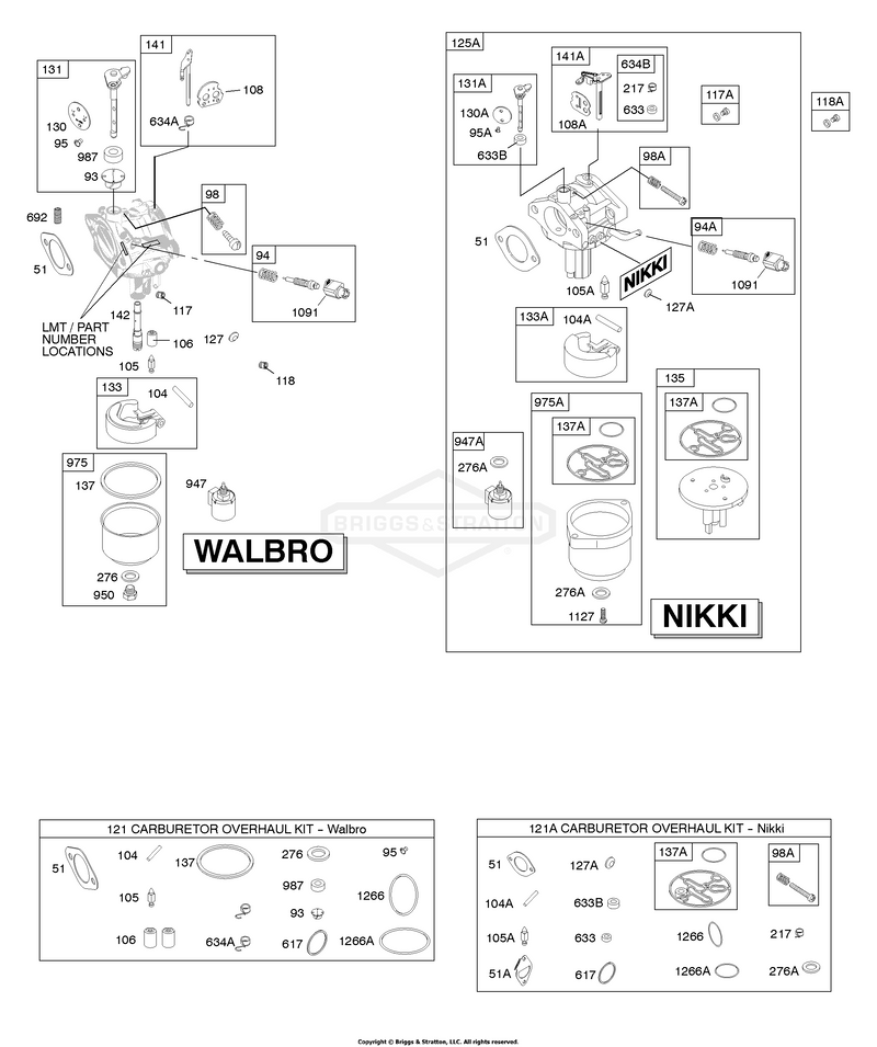 Carburetor - Walbro & Nikki, Kit - Carburetor Overhaul - Walbro & Nikki