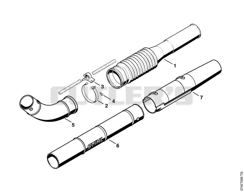 Pleated hose, Blower tube