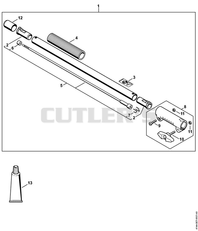 Drive tube extension 0.5 m HL-KM 0°, HL-KM 135°, HT-KM, SP-KM