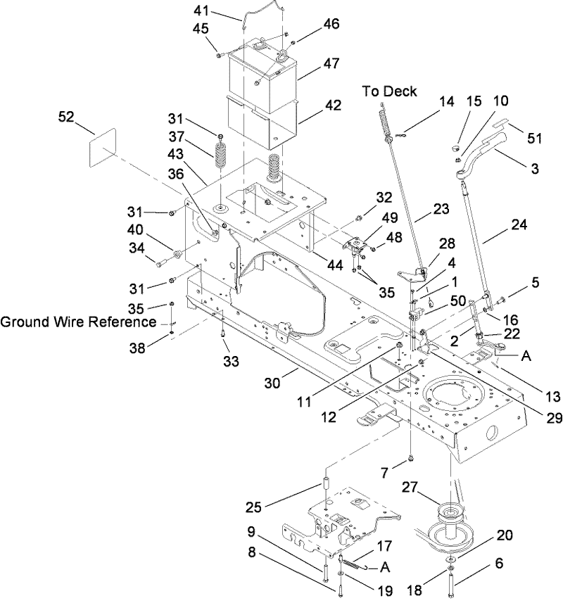 Frame Battery and PTO Engage Assembly