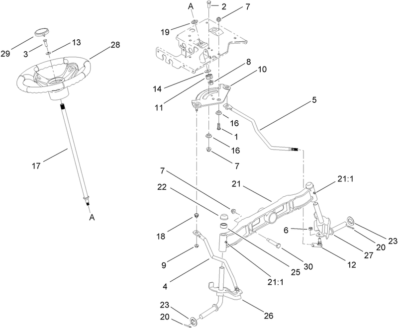 Steering Shaft and Front Axle Assembly