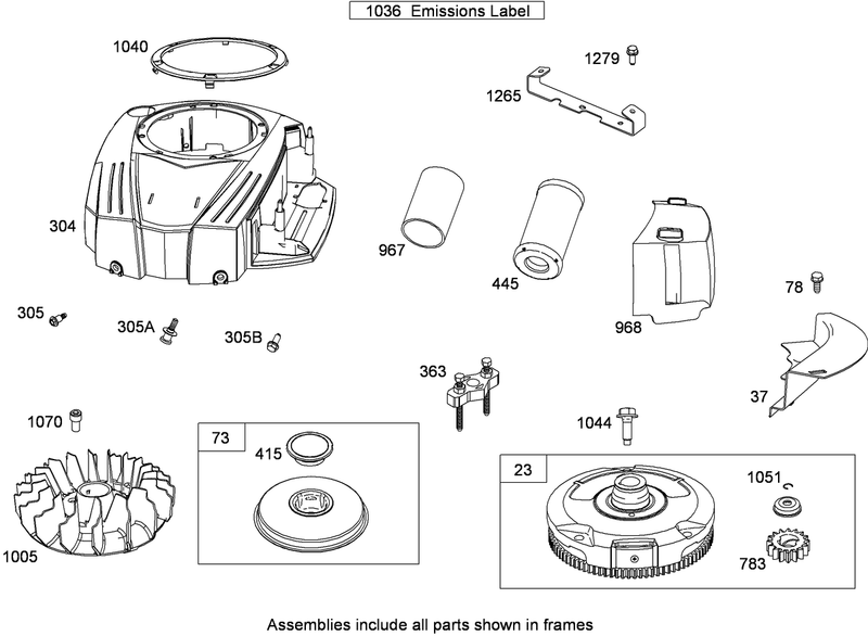 Blower Housing Flywheel and Air Guide Assembly Briggs and Stratton 331777 0946 B2