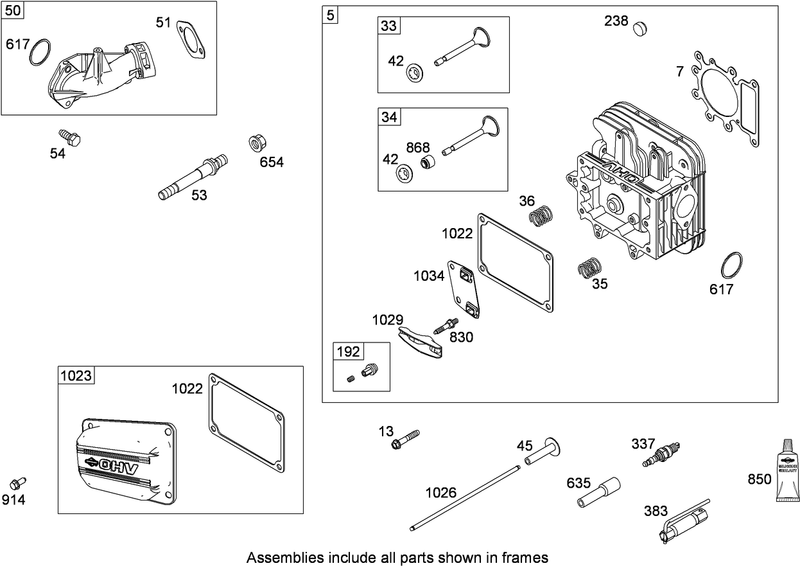 Cylinder Head Assembly Briggs and Stratton 331777 0946 B2