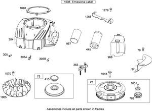 Blower Housing Flywheel and Air Guide Assembly Briggs and Stratton 331777-0946-B2