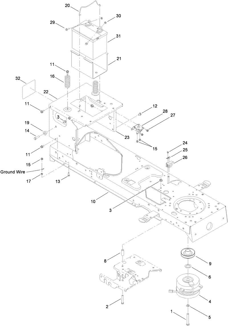 Frame Battery and Electric PTO Assembly
