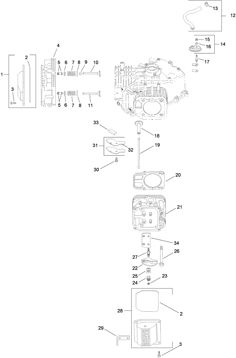 Head Valve and Breather Assembly Kohler SV715 0016
