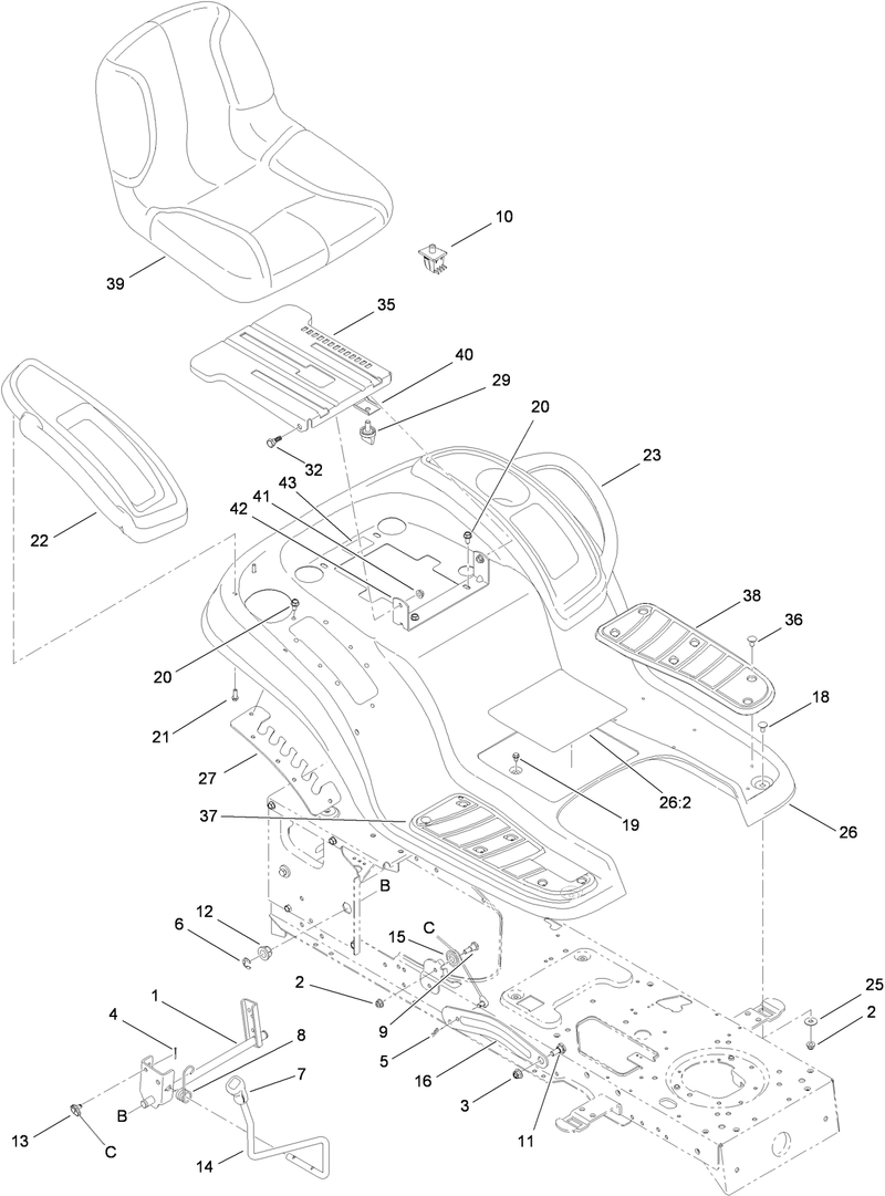 Seat Fender and Deck Lift Assembly