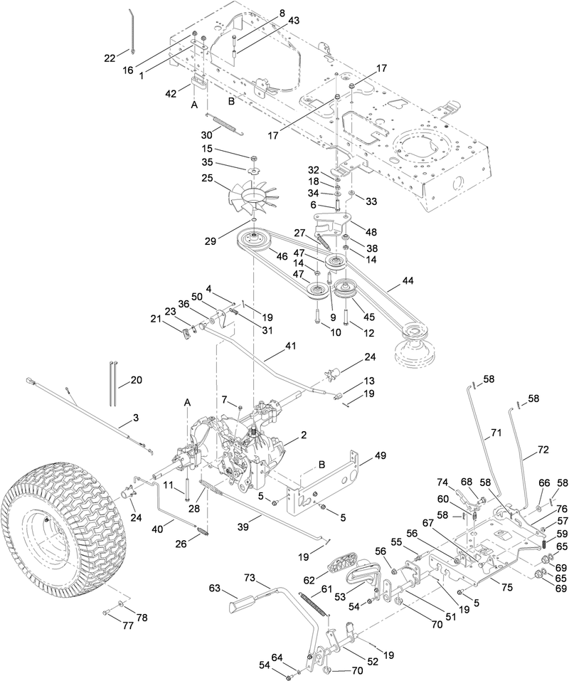 Transmission Belt and Control Pedal Assembly