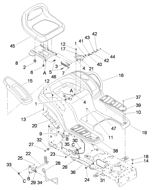 Seat Fender and Deck Lift Assembly