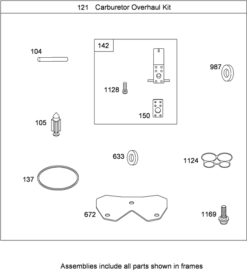 Carburetor Overhaul Kit Briggs and Stratton 407777 0550 B1