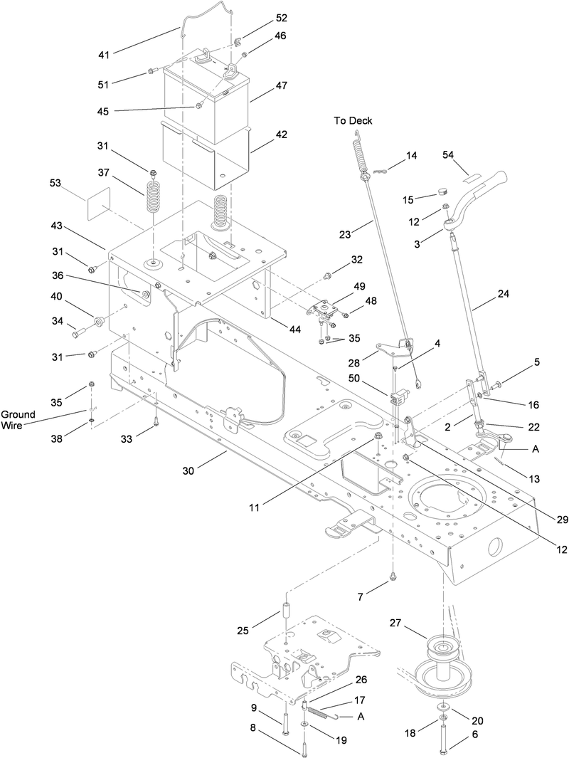 Frame Battery and Manual PTO Assembly