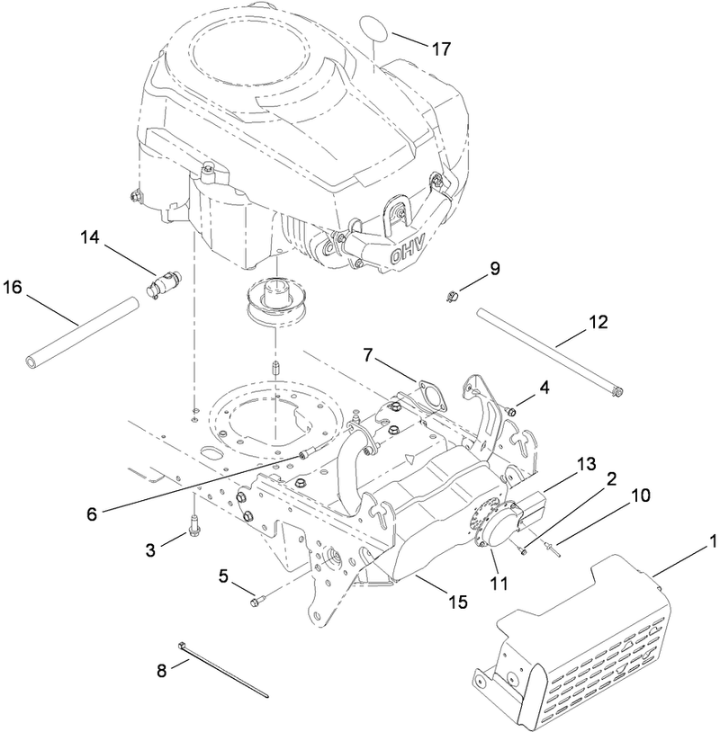 Muffler and Shield Assembly
