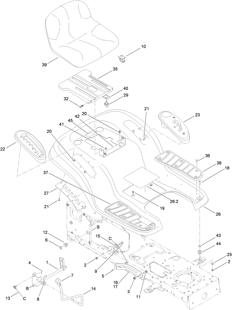 Seat Fender and Deck Lift Assembly