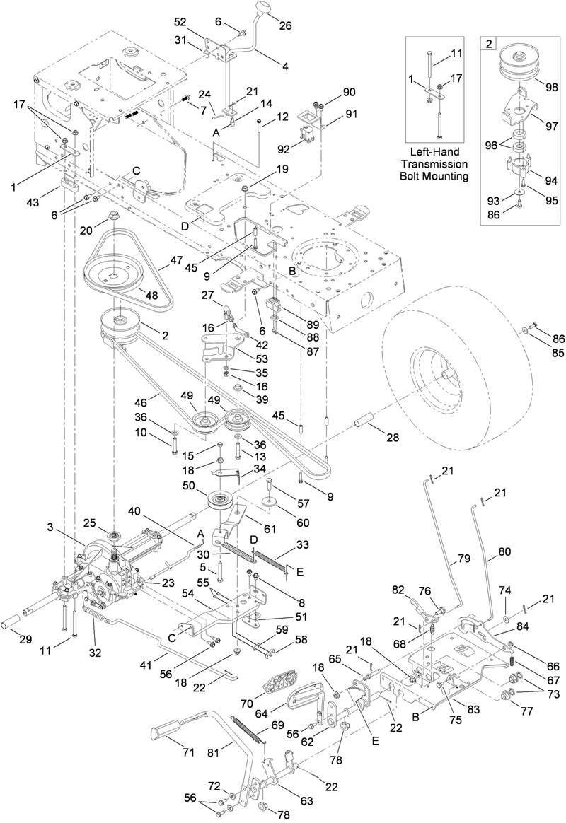 Transmission Belt and Control Pedal Assembly