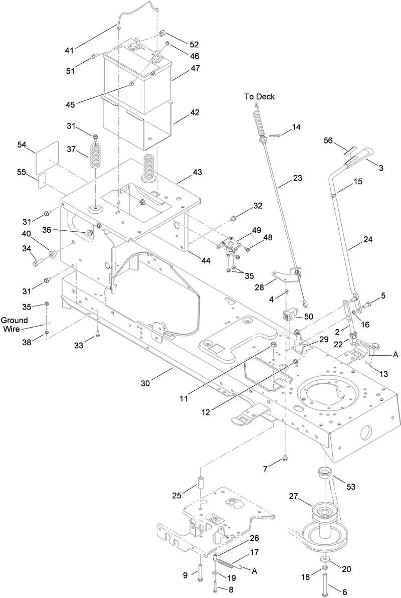 Frame Battery and Manual PTO Assembly