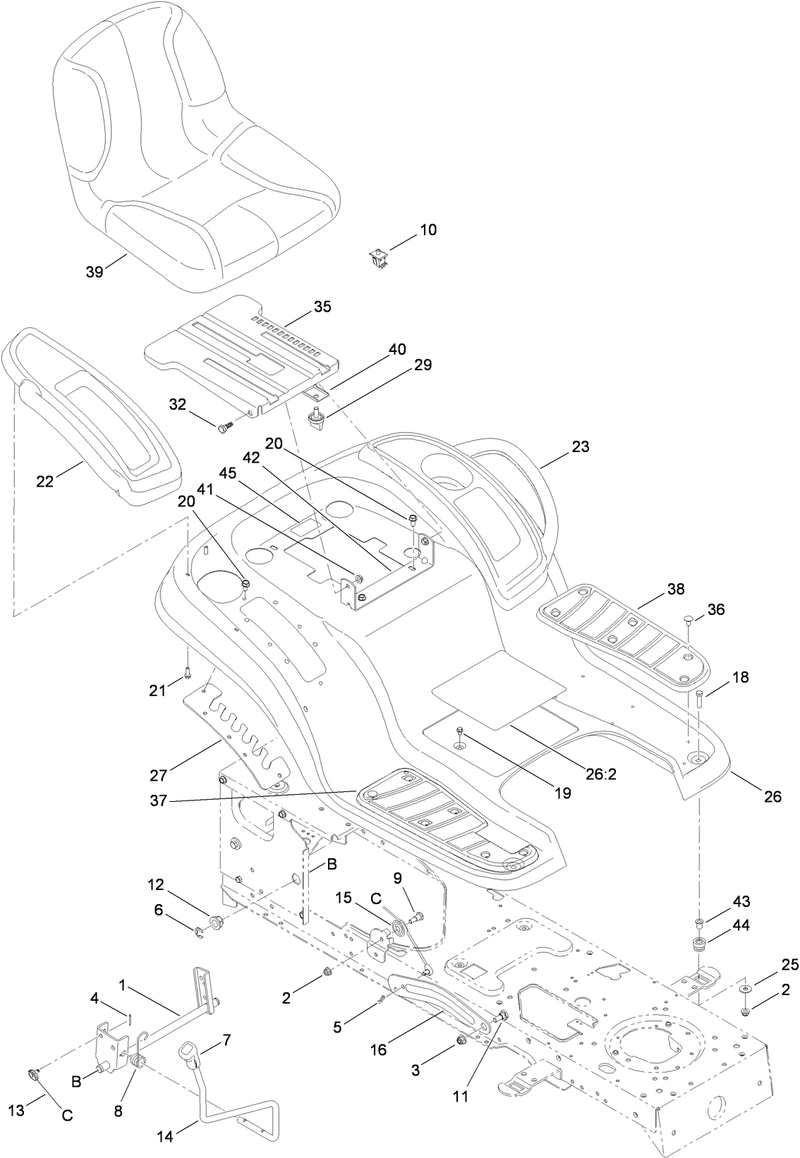 Seat Fender and Deck Lift Assembly