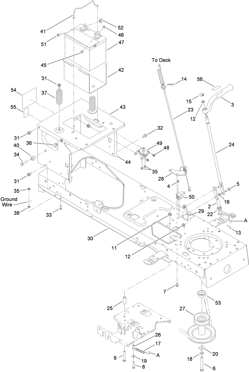 Frame Battery and Manual PTO Assembly