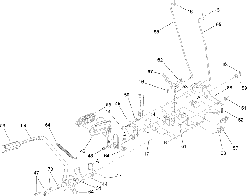 Brake and Traction Pedal Assembly