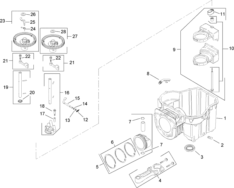 Crankcase Assembly Kohler SV600 0018