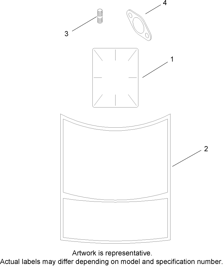 Exhaust Stud and Decal Assembly Kohler SV600 0018