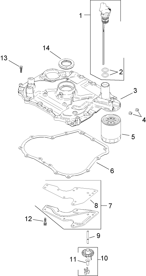 Oil Pan and Lubrication Assembly Kohler SV600 0018
