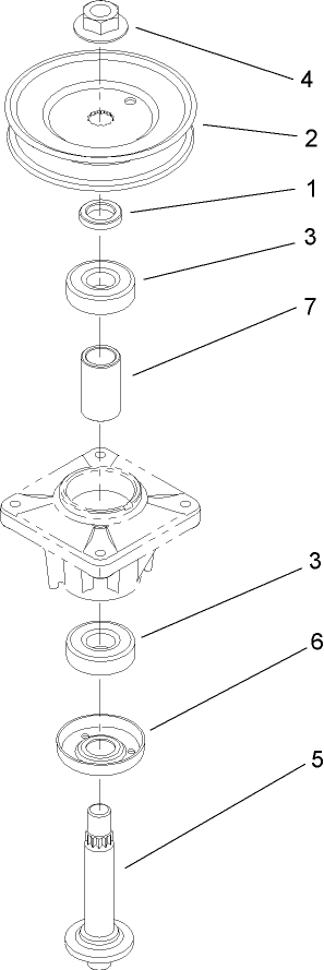 Single Pulley Spindle Assembly No 112 0311