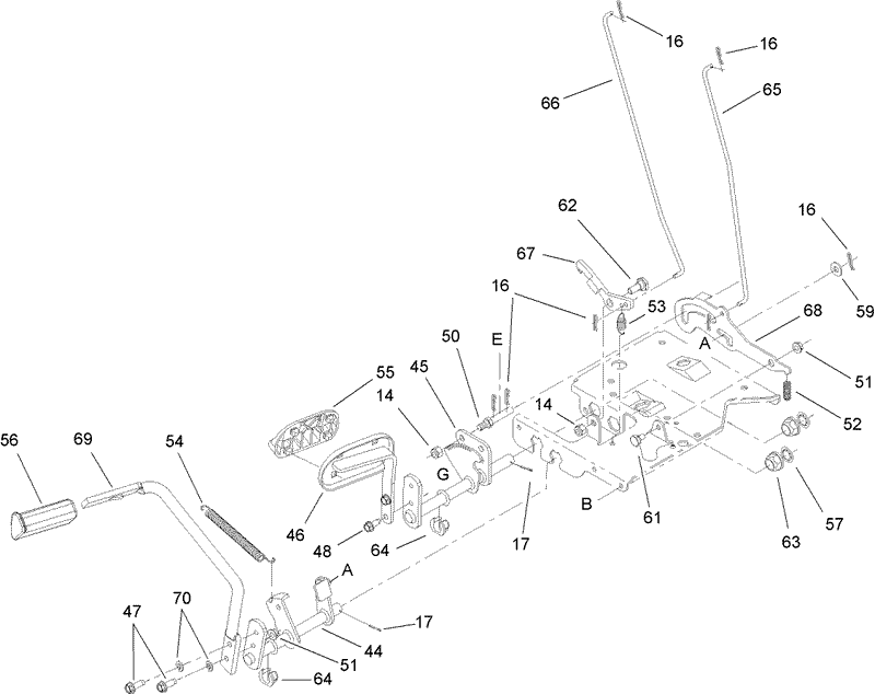 Brake and Traction Pedal Assembly