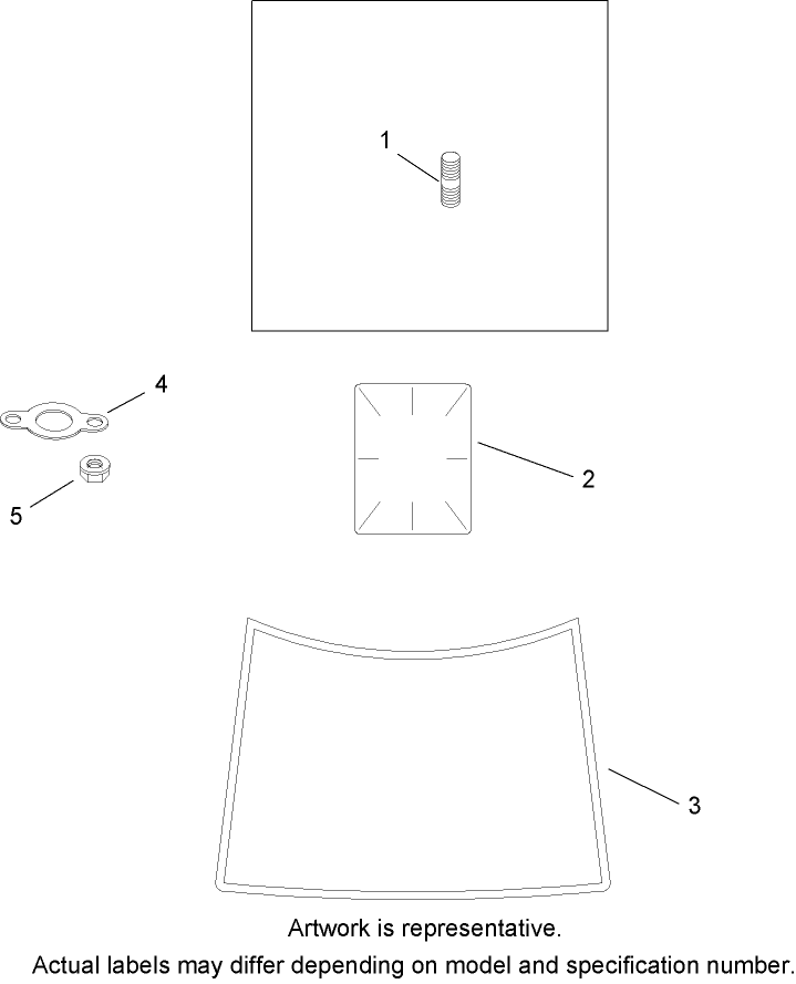 Exhaust Stud Gasket and Decal Assembly Kohler SV720 0011