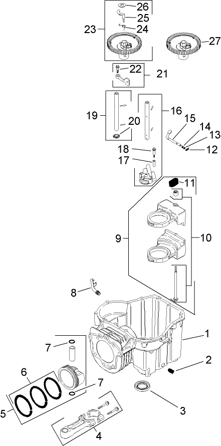 Crankcase Assembly Kohler SV540 0019