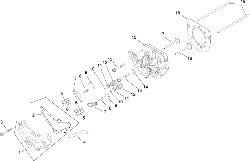 Head Valve and Breather Assembly Kohler SV540 0019