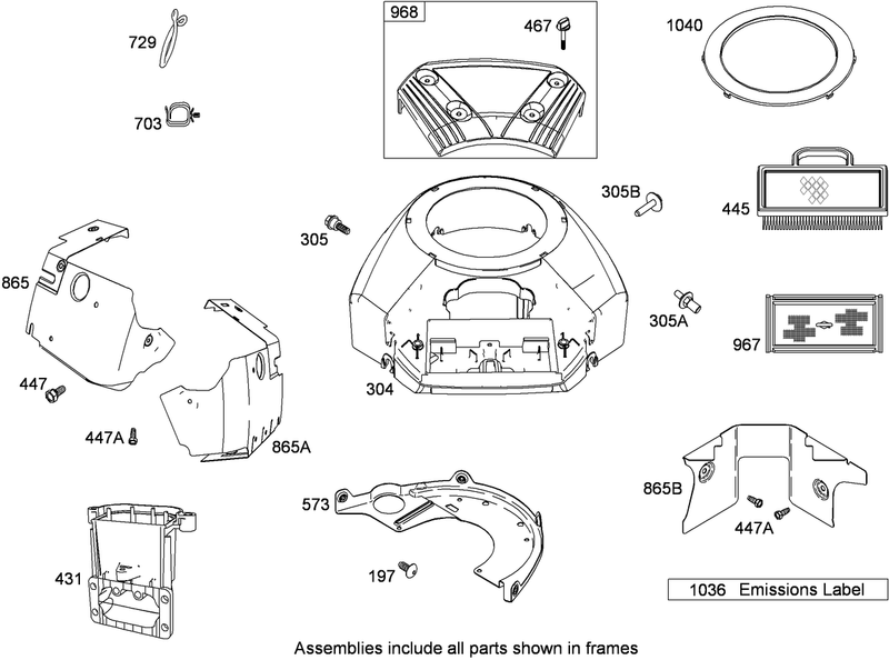 Blower Housing Assembly Briggs and Stratton 407777 0550 E1