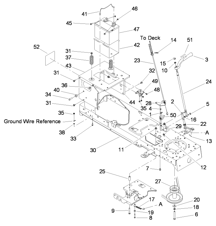 Frame Battery and PTO Assembly