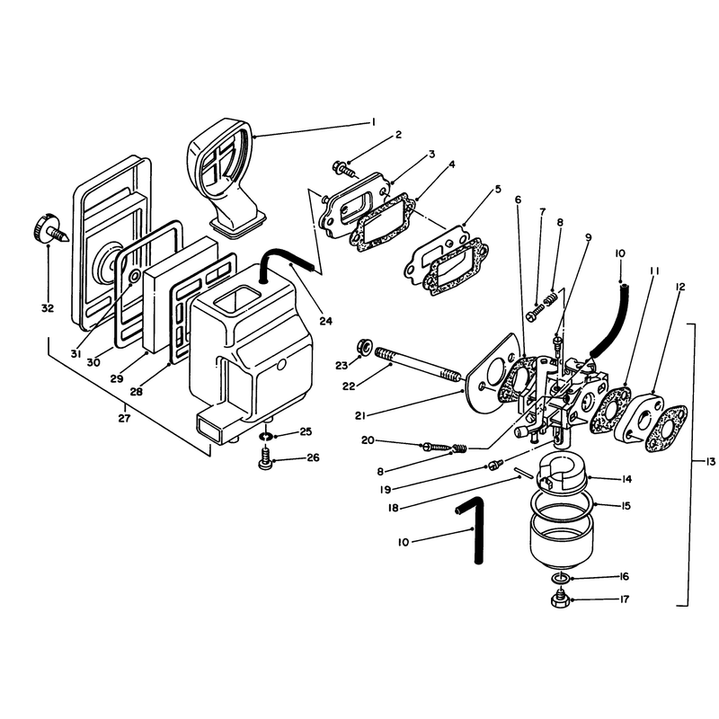 Air Cleaner and Carburetor Assembly