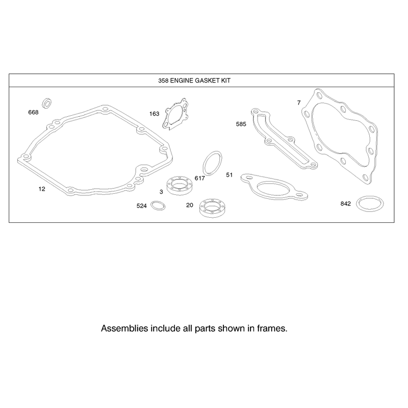 Gasket Assembly Engine Briggs and Stratton Model 124K02-0110-B1