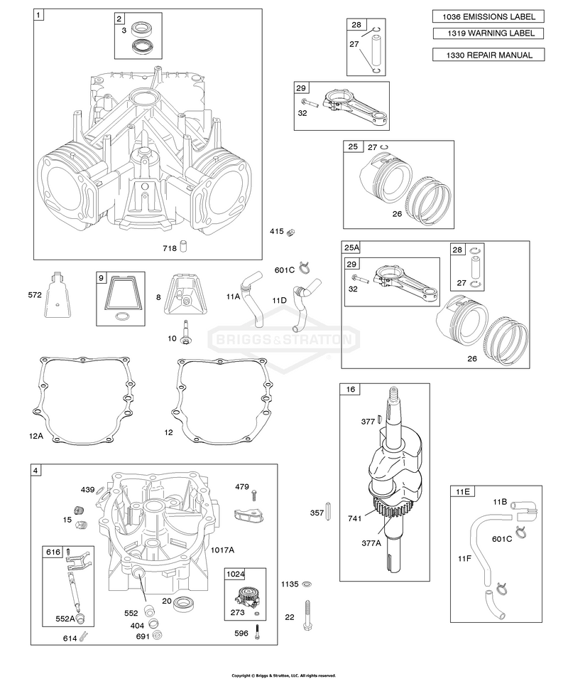 Crankcase Cover/Sump & Gasket, Cylinder, Piston/Rings/Connecting Rod, Crankshaft