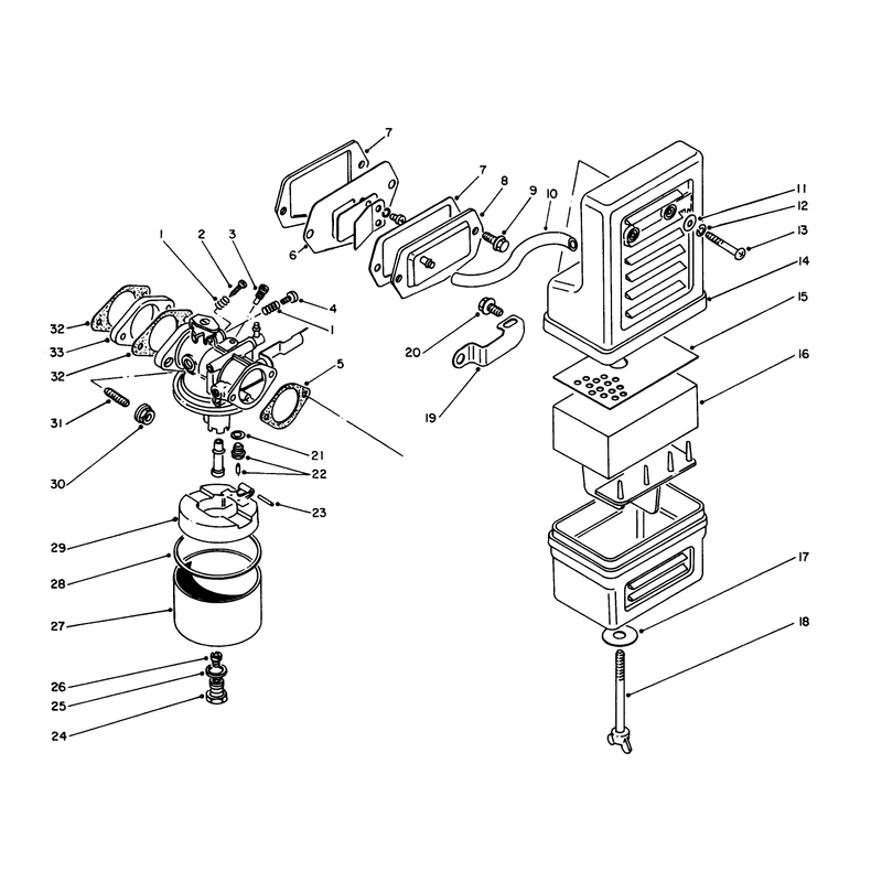 Air Cleaner and Carburetor Assembly