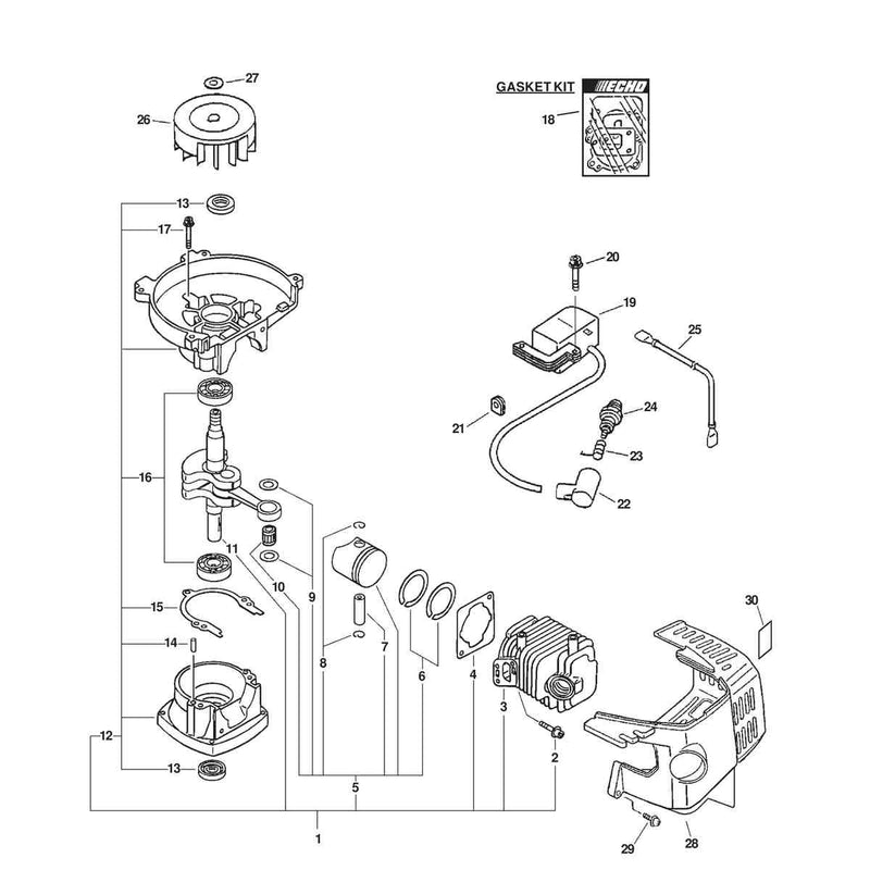 ENGINE, SHORT BLOCK, IGNITION, CYLINDER COVER