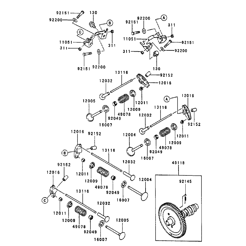 ValveCamshaft Assembly Kawasaki FD750D-AS03