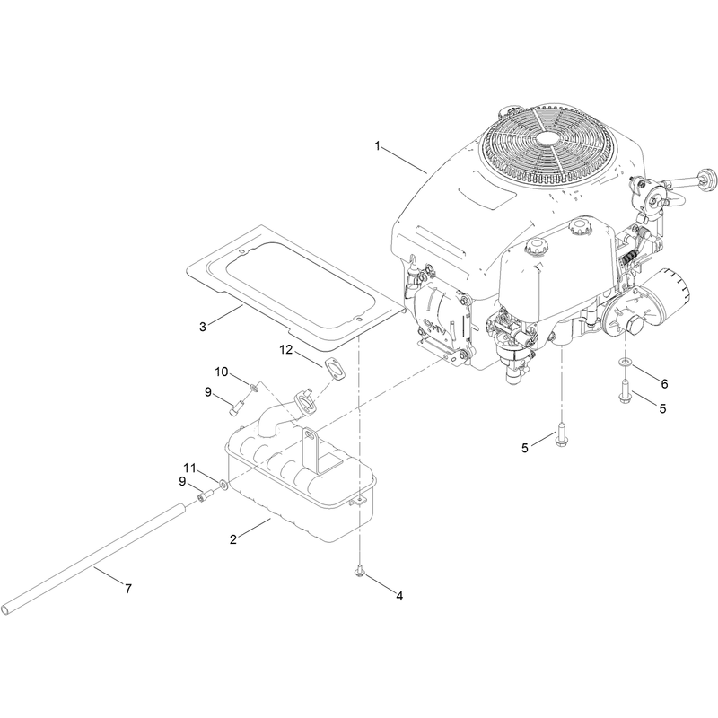 Engine and Muffler Assembly