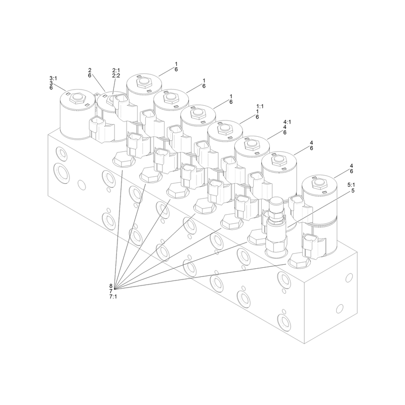 9 Section Hydraulic Valve Assembly No. AU111494